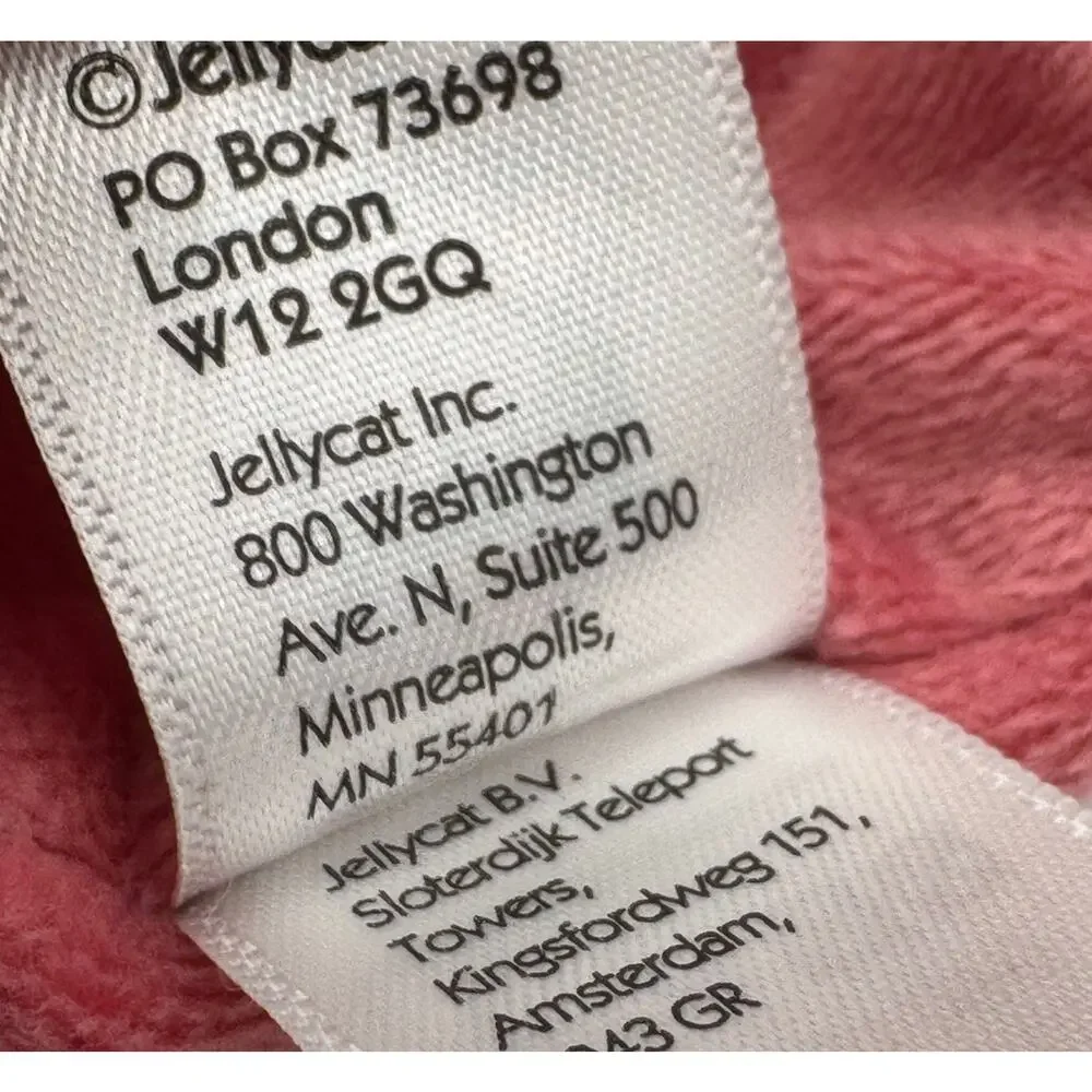 Jellycat Lingley Bunny Soother Lovey Toy Pink Stripe Comforter Blanket Plush 12